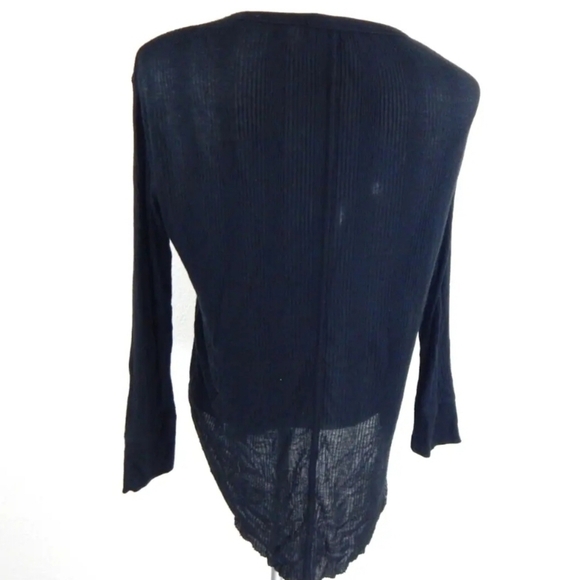 Rag & Bone Semi Sheer Ribbed Scoop Neck Tee - Picture 3 of 3